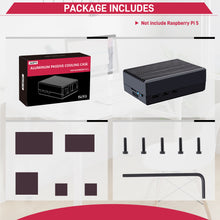 52Pi Aluminum Passive Cooling Case Black Enlosure Shell for Raspberry Pi 5