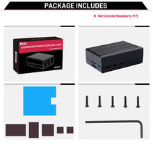 52Pi Aluminum Passive Cooling Case Black Enlosure Shell for Raspberry Pi 5