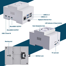 DIN Rail ABS Case with Offical Heat Sink for Raspberry Pi 5, Modular Box for Electrical Panels, Pi 5 Active Cooler for Raspberry Pi 5 8GB/4GB