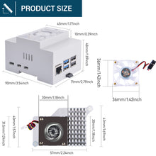 DIN Rail ABS Case with Offical Heat Sink for Raspberry Pi 5, Modular Box for Electrical Panels, Pi 5 Active Cooler for Raspberry Pi 5 8GB/4GB