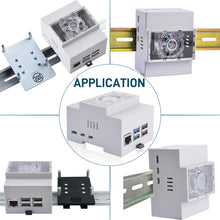 DIN Rail ABS Case with Offical Heat Sink for Raspberry Pi 5, Modular Box for Electrical Panels, Pi 5 Active Cooler for Raspberry Pi 5 8GB/4GB