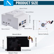 DIN Rail ABS Case with Armor Lite V5 Cooler for Raspberry Pi 5