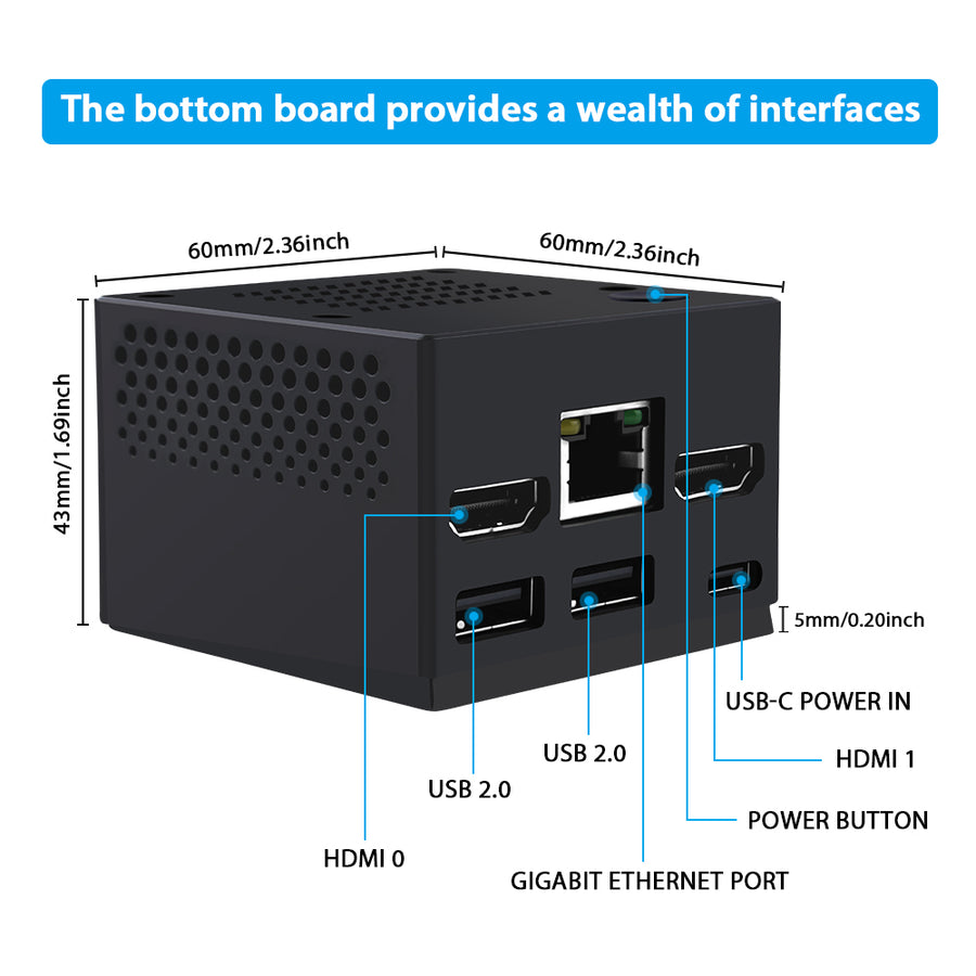 DeskPi Mini Cube for Raspberry Pi Compute Module 4/5 (CM4