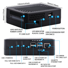 DeskPi Lite M.2 Case with M.2 SATA SSD Expansion Board for Raspberry Pi 4B, with Power Button/ Heatsink with PWM Fan/ Dual Full-Size HDMI/Extra Two USB Ports