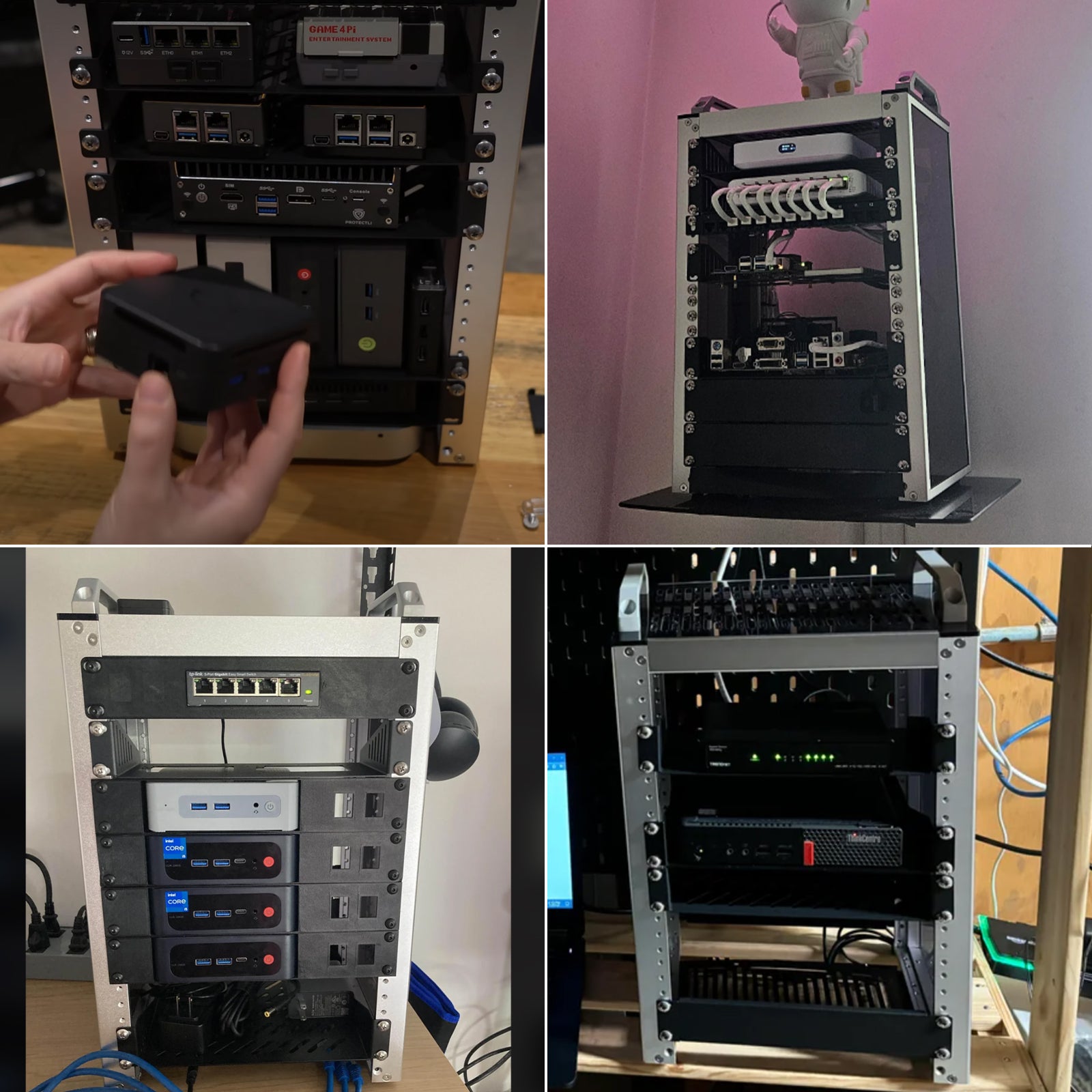 DeskPi RackMate 10 Inch 8U Server Cabinet, T1 Rackmount for Network, S ...