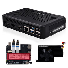 DeskPi Lite for Raspberry Pi 5, With Power Button/Heatsink with Armor Lite V5 Fan/Dual Full-Size HDMI, Support M.2 NVMe SSD