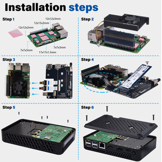 DeskPi Lite for Raspberry Pi 5, With Power Button/Heatsink with Armor Lite V5 Fan/Dual Full-Size HDMI, Support M.2 NVMe SSD