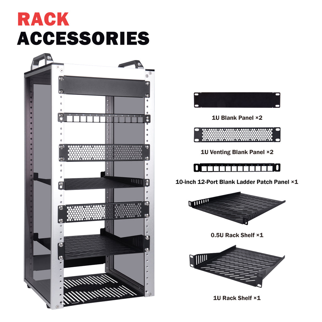 DeskPi RackMate 10 Inch 12U Server Cabinet, T2 Rackmount for Network ...