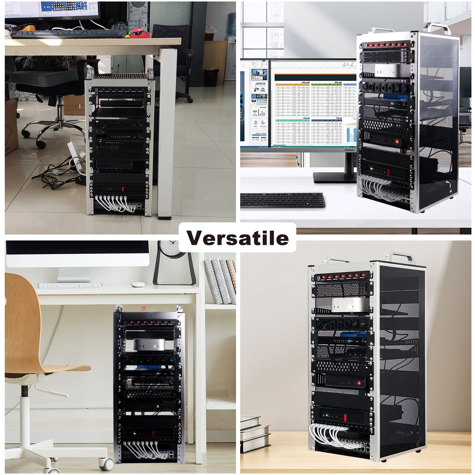 DeskPi RackMate 10 Inch 12U Server Cabinet, T2 Rackmount for Network ...