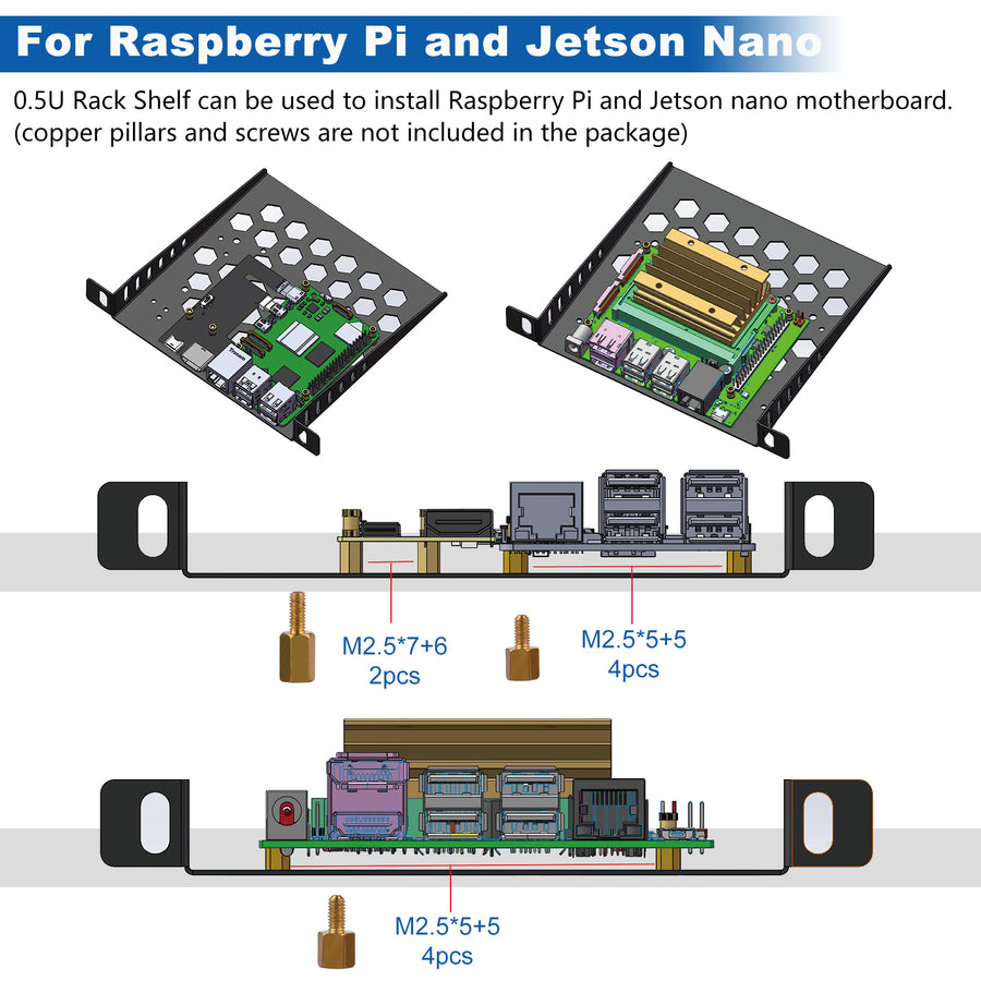 DeskPi RackMate Mini Server Cabinet, TT Rackmount for Network