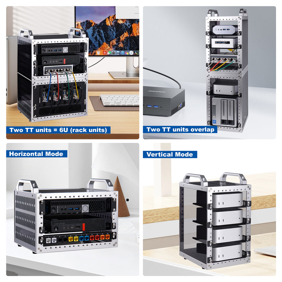 DeskPi RackMate Mini Server Cabinet, TT Rackmount for Network