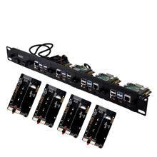 RS01 1U Rack Mount for Raspberry Pi5/4B with four RS-P11 Expansion Board for RS-P22 Raspberry Pi5 Supports M.2 NVMe 2230/2242/2260/2280 SSD