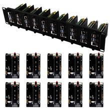 52Pi 19 Inch 2U Rack Mount for Raspberry Pi5/4B with 10 PCIE NVME Expansion Board Supports M.2 NVMe SSDs