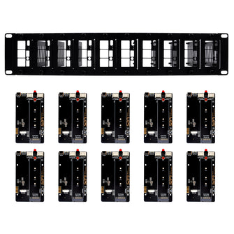 52Pi 19 Inch 2U Rack Mount for Raspberry Pi5/4B with 10 PCIE NVME Expansion Board Supports M.2 NVMe SSDs