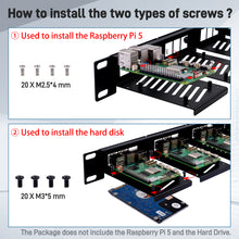 52Pi 19 Inch Removable 1U Rack Mount with 5 Mounting Ports for Raspberry Pi 5/4B/3B+