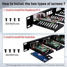 52Pi 19 Inch Removable 1U Rack Mount with 5 Mounting Ports for Raspberry Pi 5/4B/3B+
