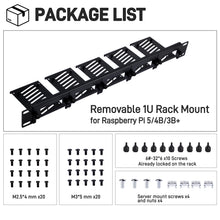 52Pi 19 Inch Removable 1U Rack Mount with 5 Mounting Ports for Raspberry Pi 5/4B/3B+