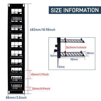 52Pi 19 Inch Removable Front Panel 2U Rack Mount for Raspberry Pi 5/4B