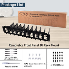 52Pi 19 Inch Removable Front Panel 2U Rack Mount for Raspberry Pi 5/4B