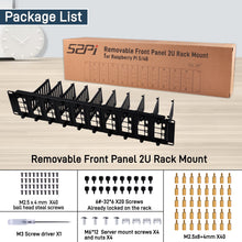 52Pi 19 Inch Removable Front Panel 2U Rack Mount for Raspberry Pi 5/4B/3B+/3B