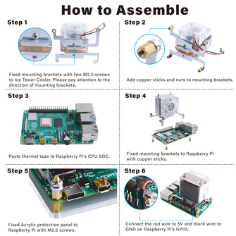 ICE-Tower CPU Cooling Fan V2.0 for Raspberry Pi 4 B / 3B+ (Black)