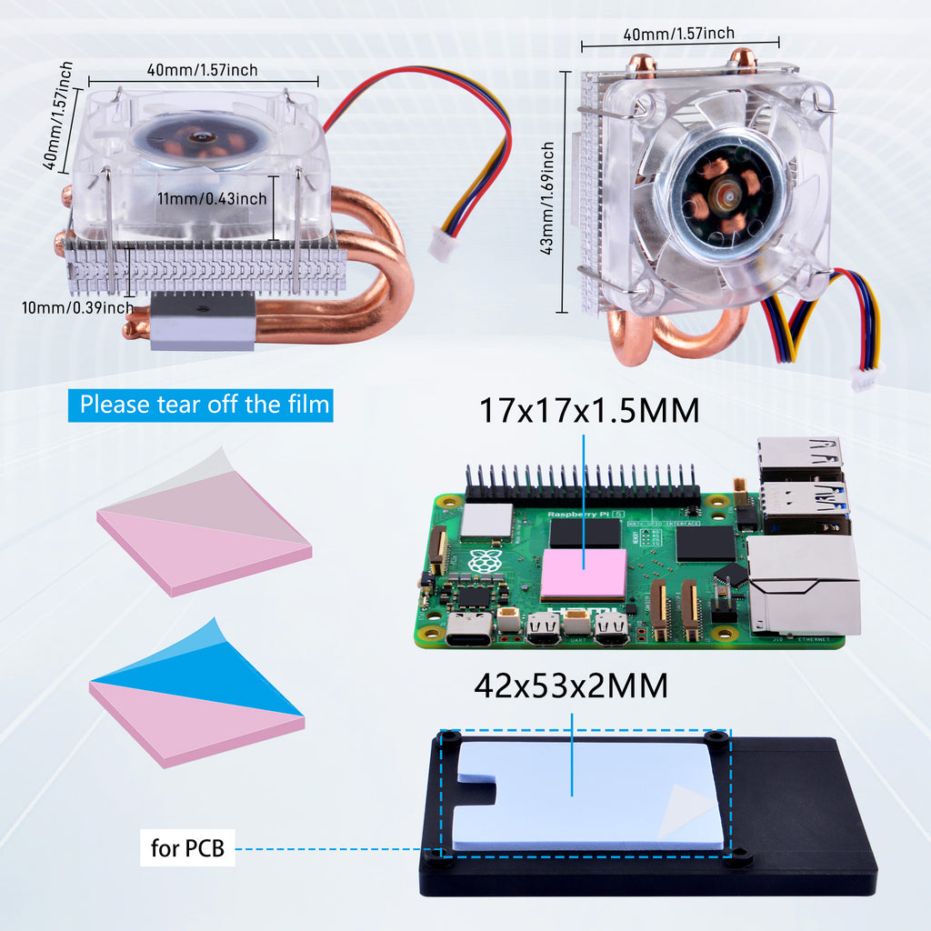 Raspberry Pi 4 B / 3B+ ICE Tower CPU RGB LED Light Cooling Fan – 52Pi Store