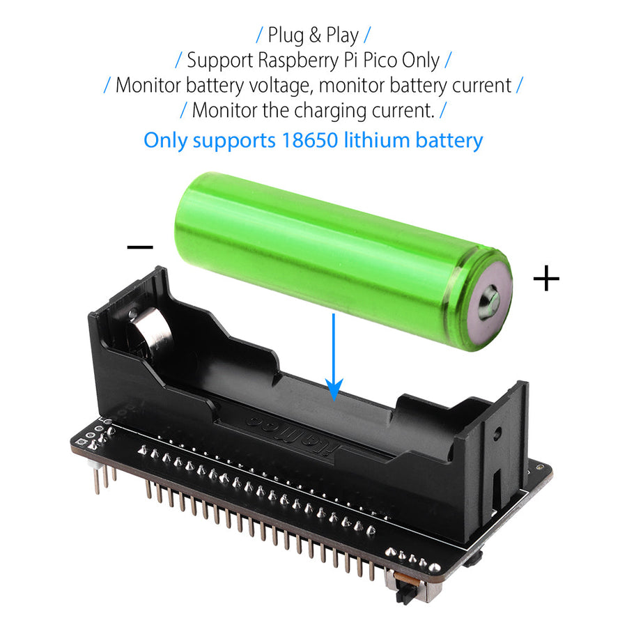 52Pi Raspberry Pi Pico/Pico W UPS Compatible 18650 Lithium Battery