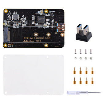 52Pi M.2 NVME SSD Storage Expansion Board for Raspberry Pi 4, Only Support M.2 NVME SSD (Pi Board or M.2 NVME SSD NOT Included)