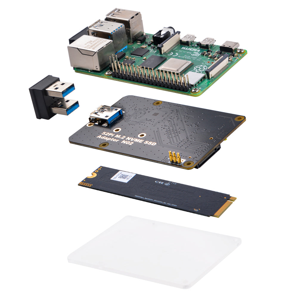 Raspberry Pi Ssd Module 52Pi M.2 NVME SSD Storage Expansion Board for Raspberry Pi 4, Only Sup ...