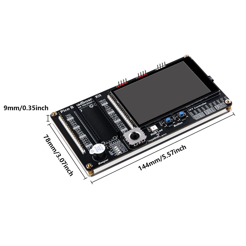 52Pi Raspberry Pi Pico/Pico W Breadboard Kit with 3.5 Inch Touch Scree ...