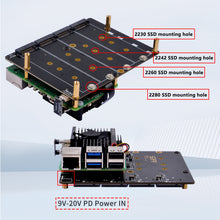 52Pi N16 Quad NVMe expansion board for Raspberry Pi 5, Support M.2 NVMe SSDs  2230/2242/2260/2280