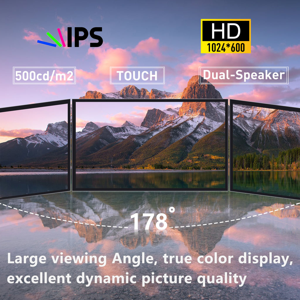 106 Inch Screen 52Pi 10.1 inch 1024x600 60Hz IPS Capacitive Touch Screen with speakers ...