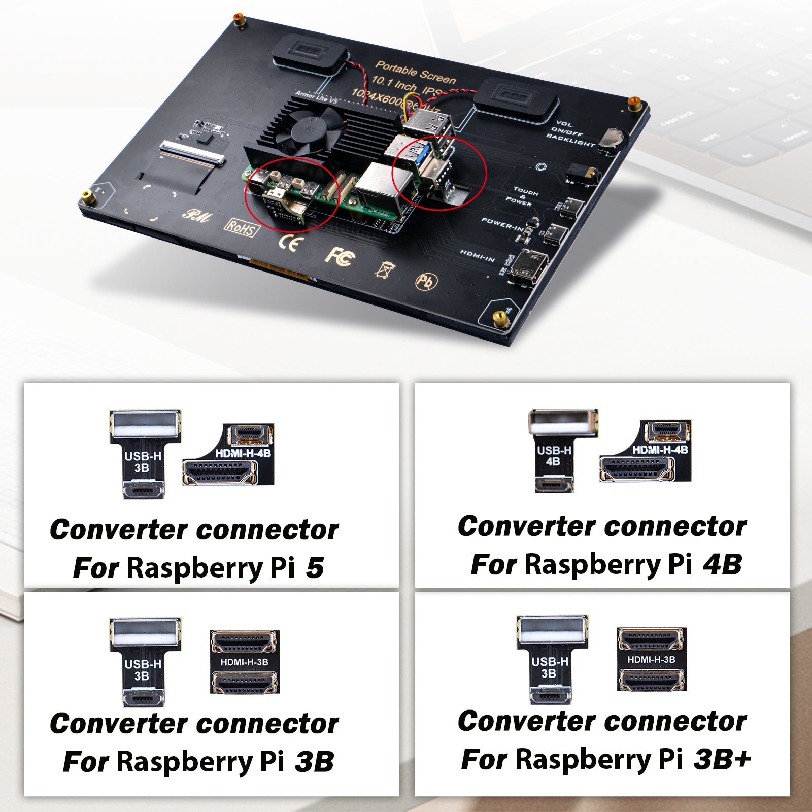 52Pi 10.1 inch Capacitive Touchscreen for Raspberry Pi, HDMI Monitor I ...