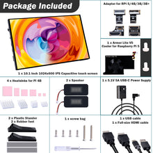 52Pi 10.1 inch Capacitive Touchscreen for Raspberry Pi, HDMI Monitor IPS 1024X600 LCD Display with Dual-Speaker for Raspberry Pi 5/4B/3B+/3B/B+, with Mount Hole to Install Raspberry Pi Board