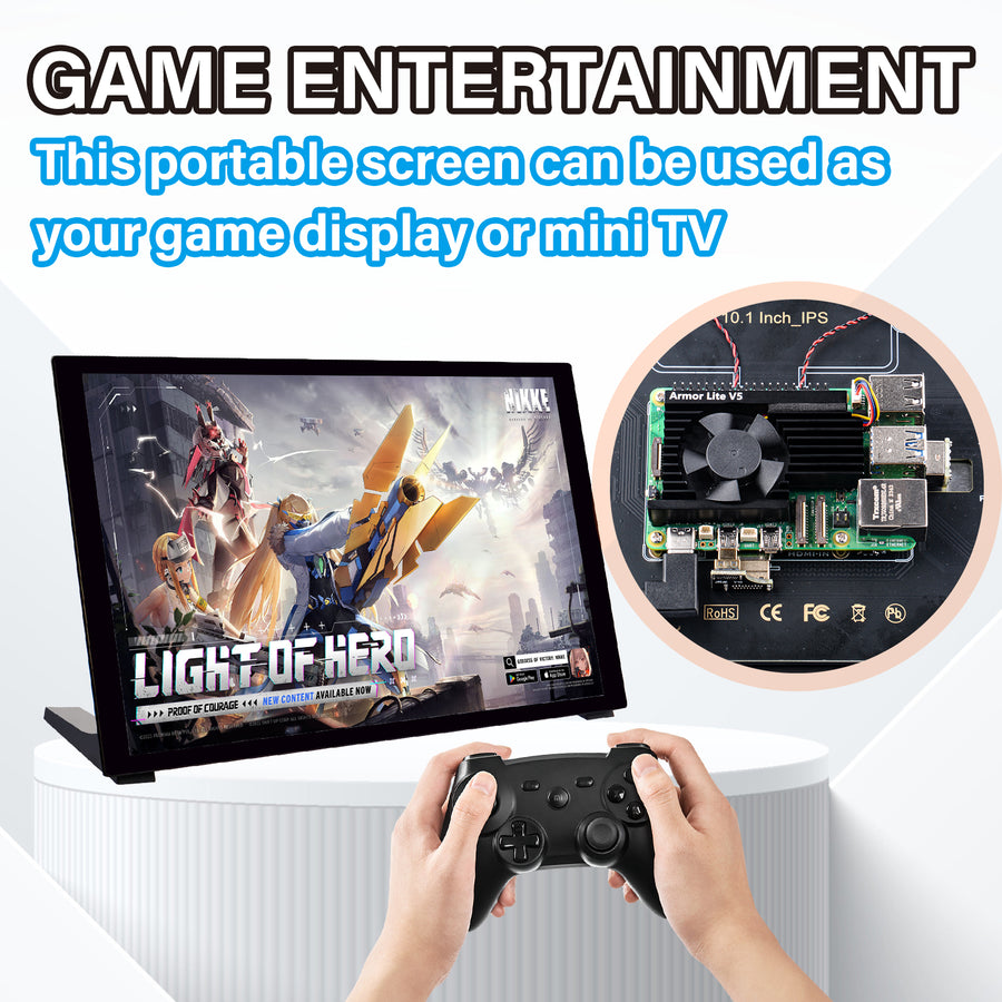 【未使用】52Pi 10.1インチ ポータブルモニター 1280×800 IPS 52Pi 10.1-inch Touch Screen 1280X800 Capacitive Monitor LCD