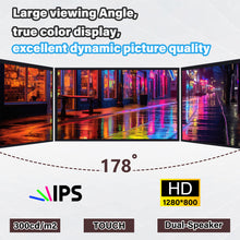 52Pi 10.1-inch Touch Screen 1280X800 Capacitive Monitor LCD Display, supports Installation of Raspberry Pi 5/4B/3B/3B+