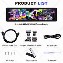 52Pi 11.26 Inch Capacitive Touch Screen 1920X440 HDMI Display Screen with Audio Interface for Raspberry Pi 5/4B/3B/3B+