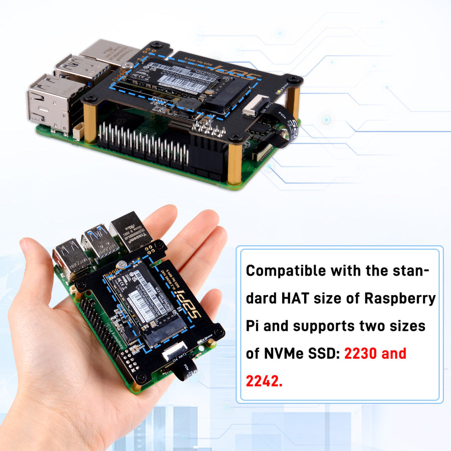 52Pi N05 M.2 NVMe to PCIe Adapter for Raspberry Pi 5, Support M.2