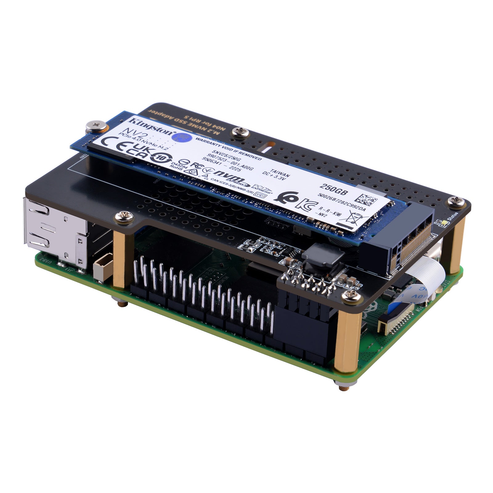 M2 Nvme Controller Raspberry Pi 52Pi N04 M.2 NVMe to PCIe Adapter for Raspberry Pi 5, Support M.2 NVMe ...