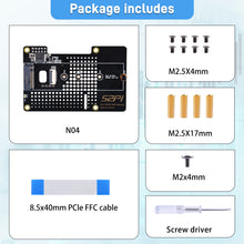 N04 M.2 2280 PCIe to NVMe Top Extension Adapter Board for Raspberry Pi 5