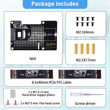 52Pi N04 M.2 NVMe to PCIe Adapter for Raspberry Pi 5, Support M.2 NVMe SSD 2230 2242 2260 2280