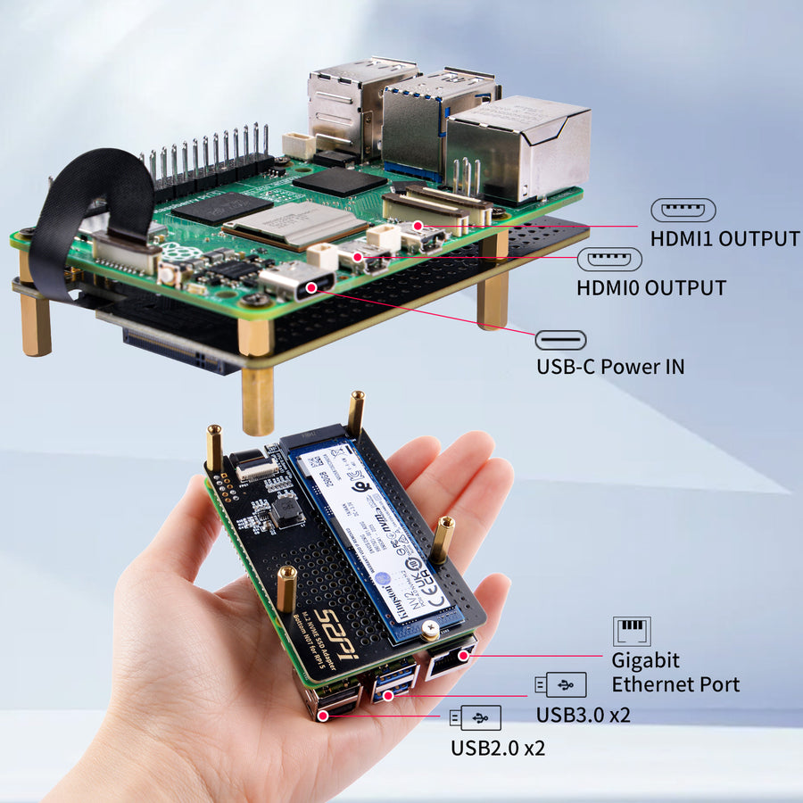 Kit NAS Mini Tower Per Raspberry Pi 5 - Con Scheda NVMe, Schermo OLED E Ventola LED - Foto 13