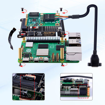 52Pi M02 PCIe Express to Mini PCIe HAT for Raspberry Pi 5, Support All Mini PCIe Devices Network Cards Mini PCIe Adapter