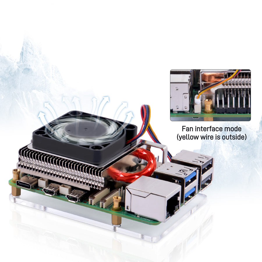52Pi Ultra Thin ICE Tower Cooler for Raspberry Pi 5, Low