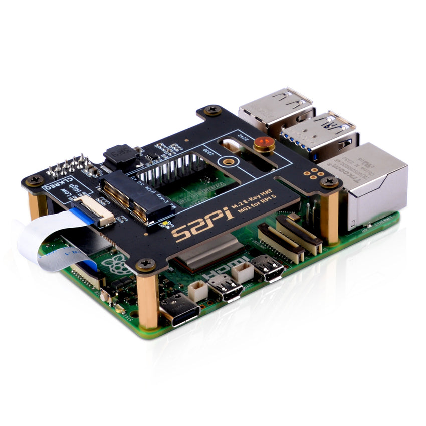 ZDE ZP596 Scheda Di Espansione PCIe Per Raspberry Pi 5 – M.2 E Key Per WiFi 7 E Porta Ethernet 2.5G Con Antenne