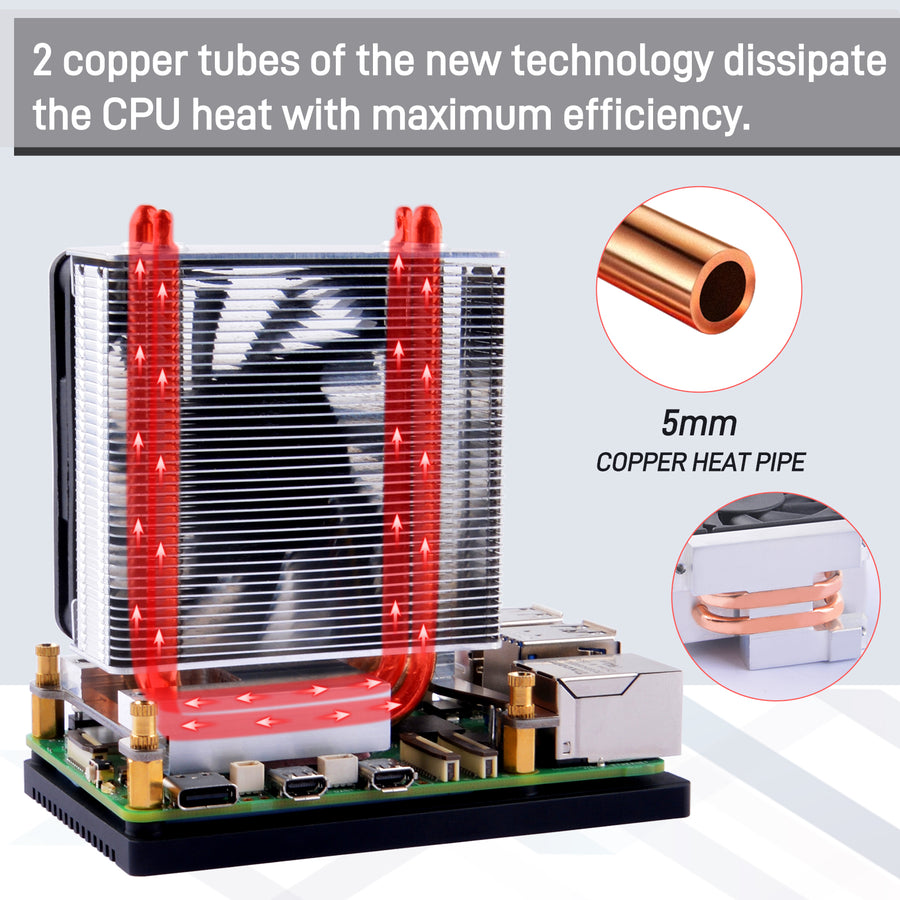 Raspberry Pi 4 B / 3B+ ICE Tower CPU RGB LED Light Cooling Fan