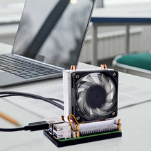 52Pi ICE Tower Plus for Raspberry Pi 5, Aluminum Heatsink with Dual Copper Pipe for Raspberry Pi 5