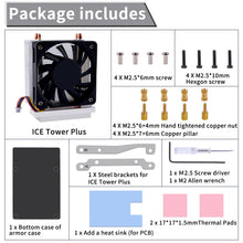 52Pi ICE Tower Plus for Raspberry Pi 5, Aluminum Heatsink with Dual Copper Pipe for Raspberry Pi 5