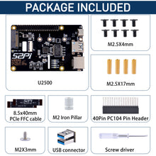 52Pi M.2 NVMe SSD Plus 2.5G Ethernet Adapter for Raspberry Pi 5, W01 U2500 Hat with NVMe SSD Expansion, USB 2.5G Network Port, GPIO Header, Support M.2 NVMe M-Key 2230/2242/2260/2280 SSD