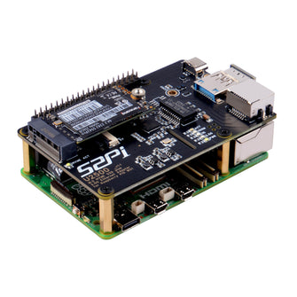 52Pi M.2 NVMe SSD Plus 2.5G Ethernet Adapter for Raspberry Pi 5, W01 U2500 Hat with NVMe SSD Expansion, USB 2.5G Network Port, GPIO Header, Support M.2 NVMe M-Key 2230/2242/2260/2280 SSD